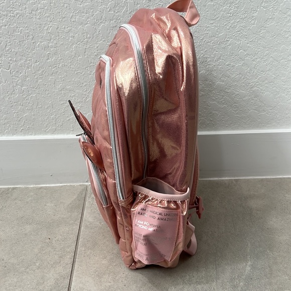 Rose Gold Initial Unicorn Backpack - Picture 3 of 4